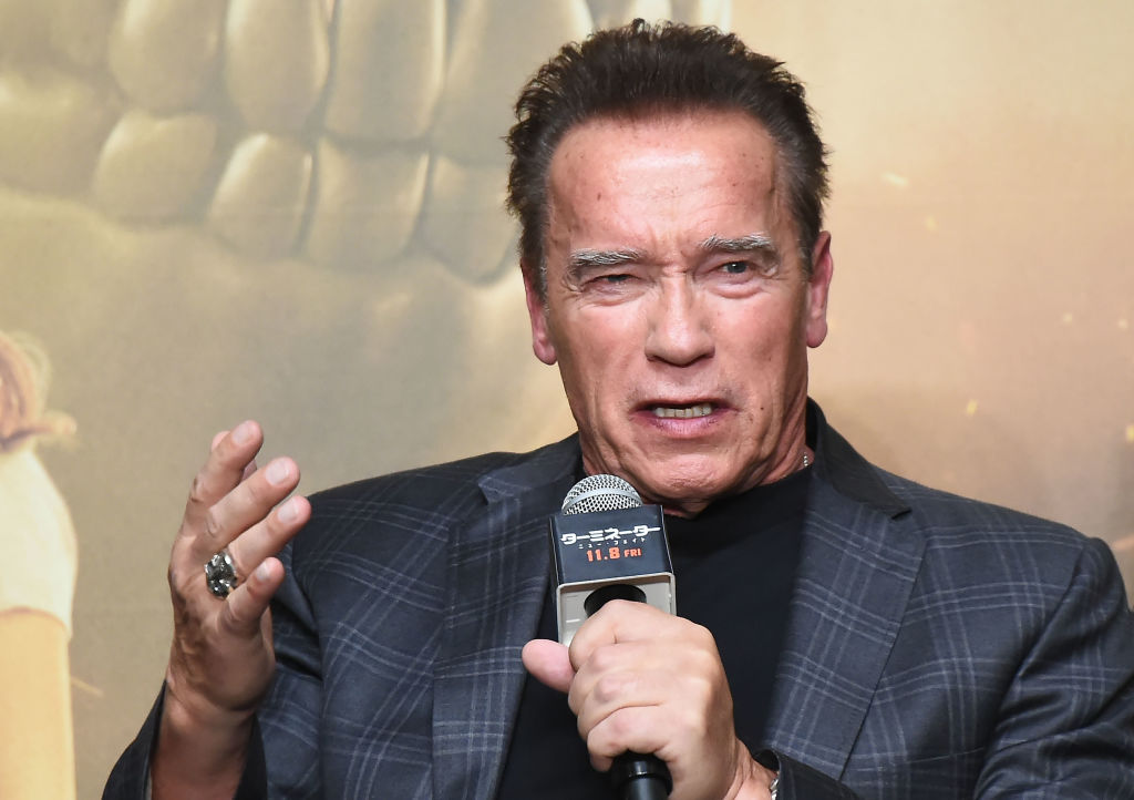 Arnold Schwarzenegger at a press conference for 'Terminator: Dark Fate' | Jun Sato/WireImage