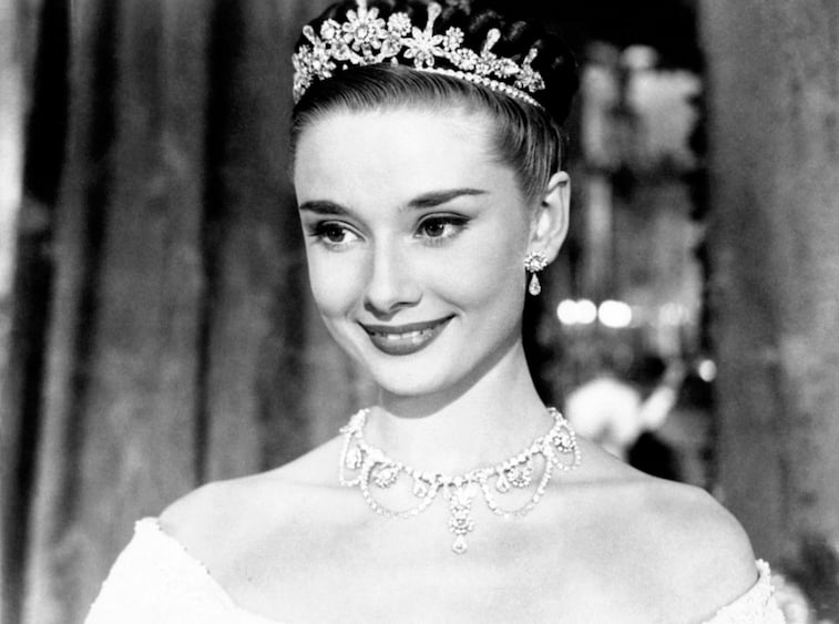 Audrey Hepburn wearing a tiara