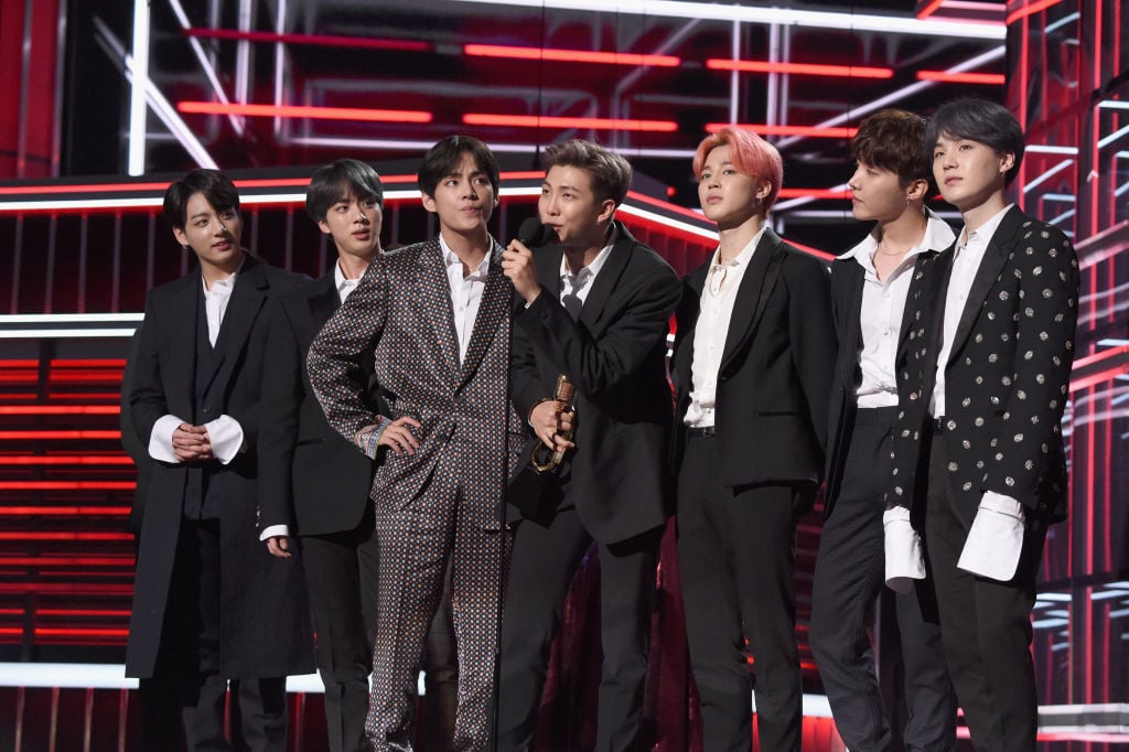 BTS accept Top Duo/Group onstage during the 2019 Billboard Music Awards