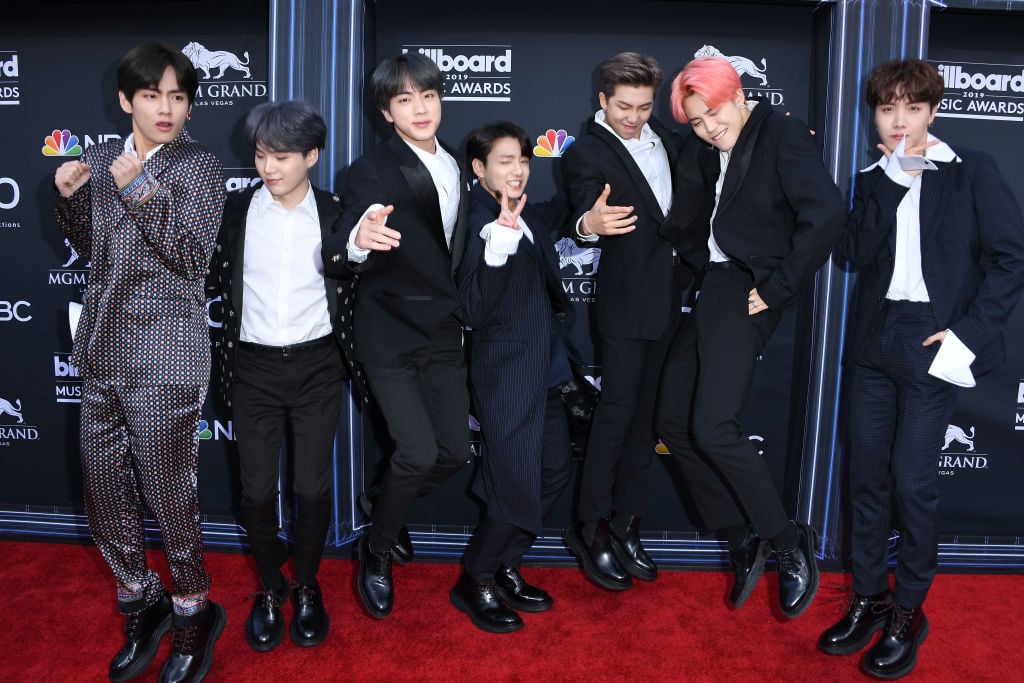 V, Suga, Jin, Jungkook, RM, Jimin and J-Hope of BTS arrives at the Billboard Music Awards