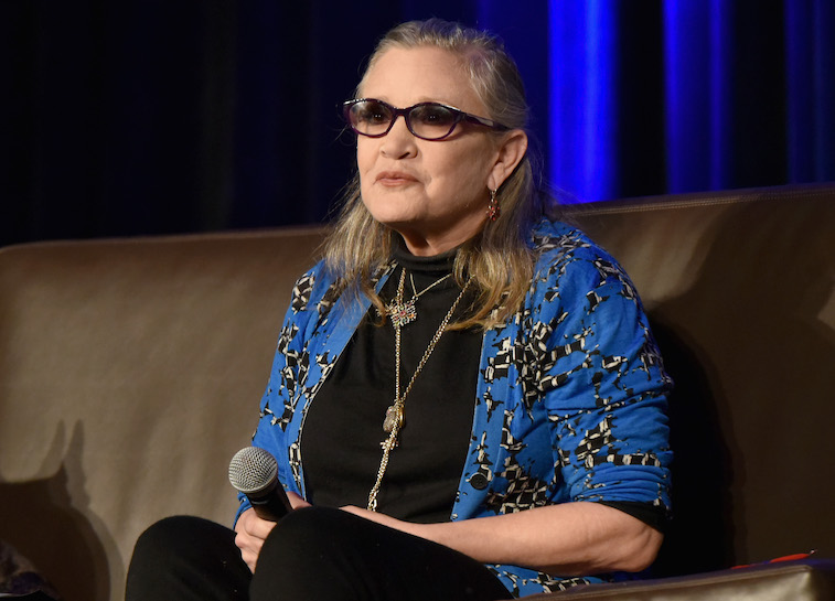 Carrie Fisher speaks onstage