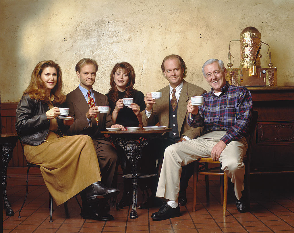 Peri Gilpin as Roz Doyle, David Hyde Pierce as Dr. Niles Crane, Jane Leeves as Daphne Moon, Kelsey Grammer as Dr. Frasier Crane, John Mahoney as Martin Crane