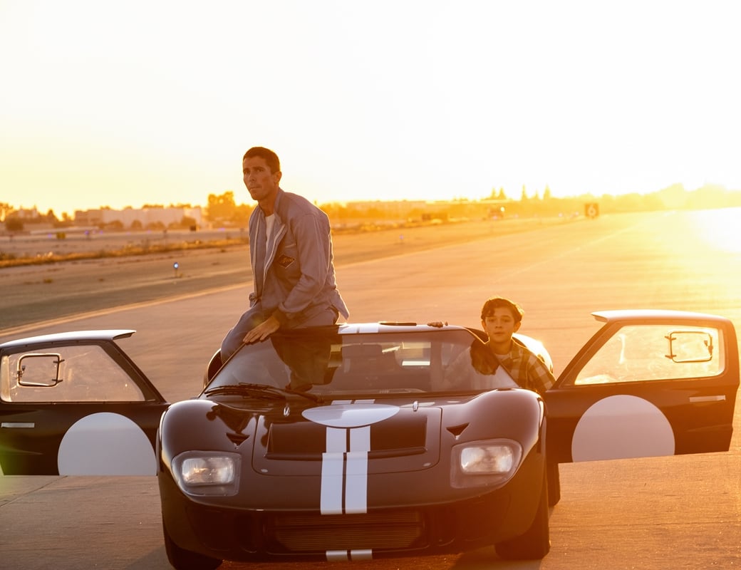 Christian Bale and Noah Jupe in Ford v Ferrari