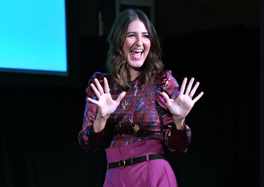 D'Arcy Carden gets on stage at he Vulture Festival in California. 