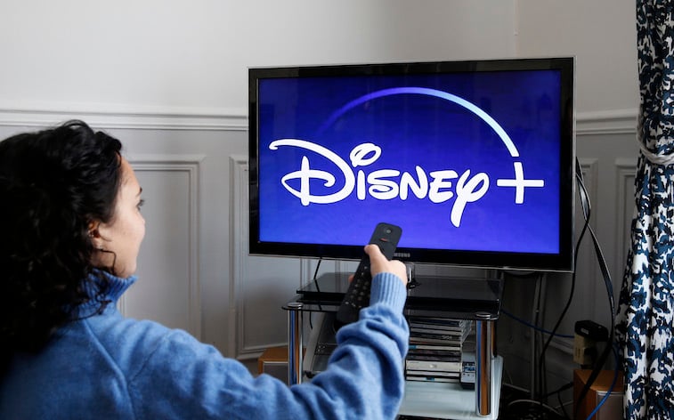 Disney+ app on a television screen