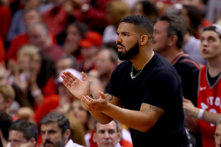 Drake at a basketball game