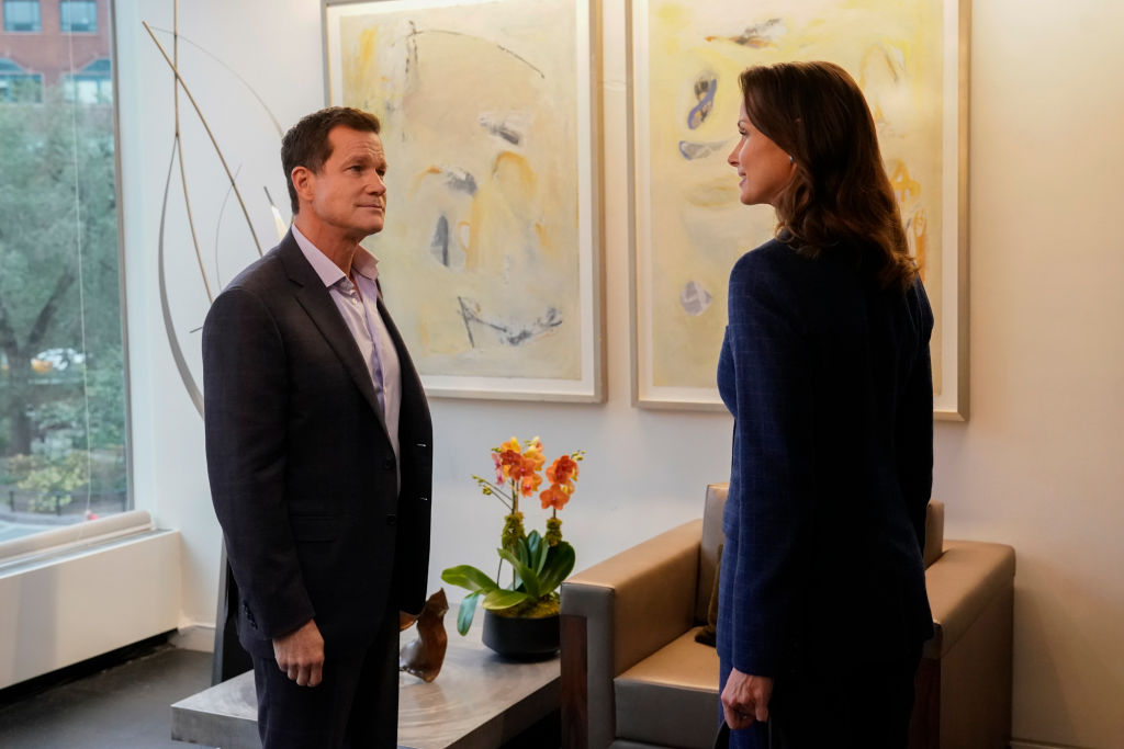 Dylan Walsh and Bridget Moynahan Blue Bloods | John Paul Filo/CBS via Getty Images