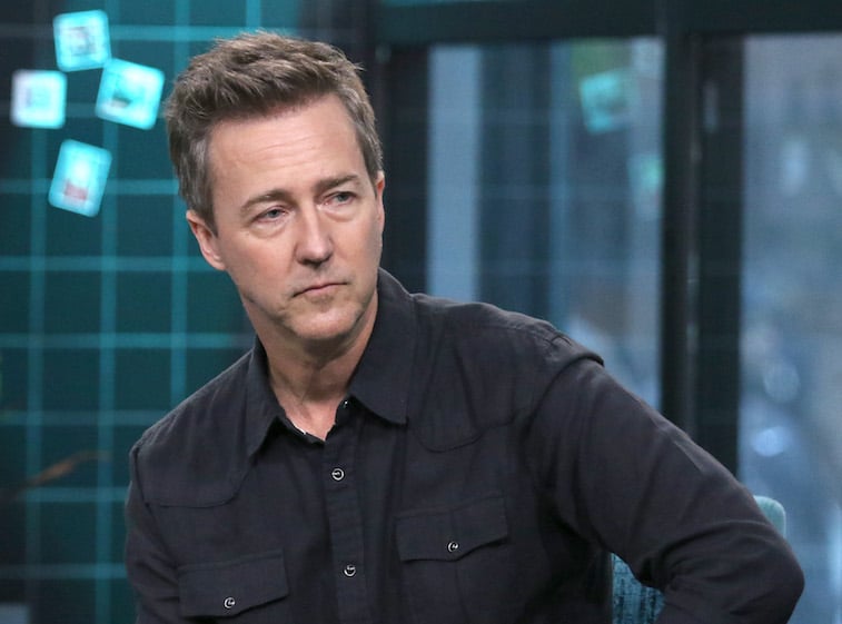 Edward Norton during a TV interview