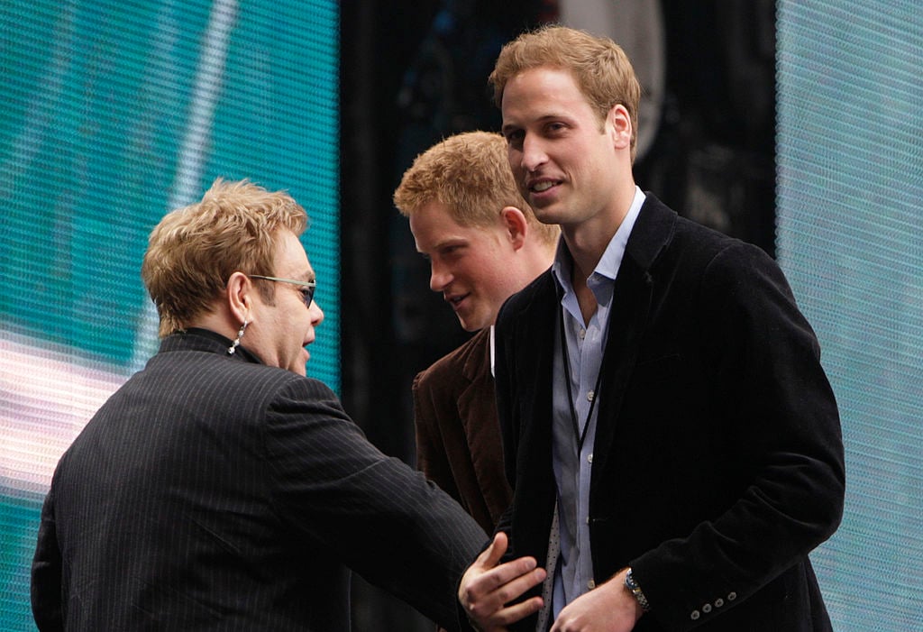 Elton John, Prince William, and Prince Harry iin 2007