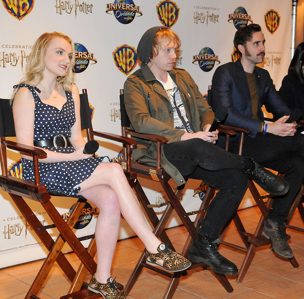 Evanna Lynch (Luna Lovegood), Rupert Grint (Ron Weasley), and Matthew Lewis (Neville Longbottom) of Harry Potter