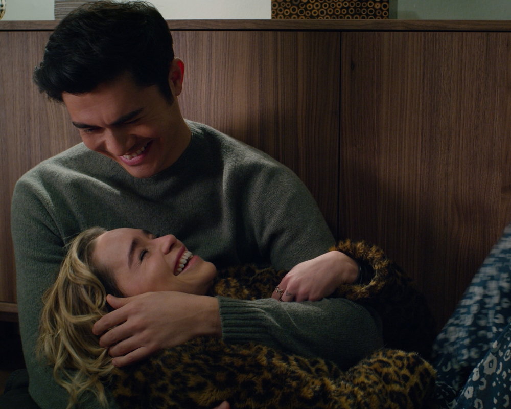 Henry Golding and Emilia Clarke