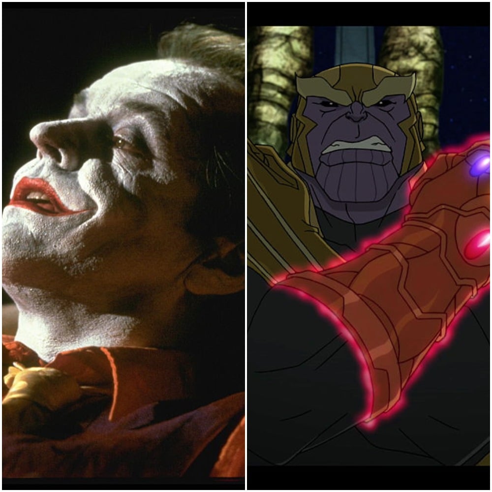 Joker DC villain and Thanos Marvel villain