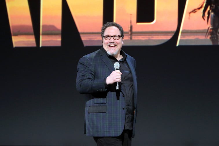 Jon Favreau speaking onstage