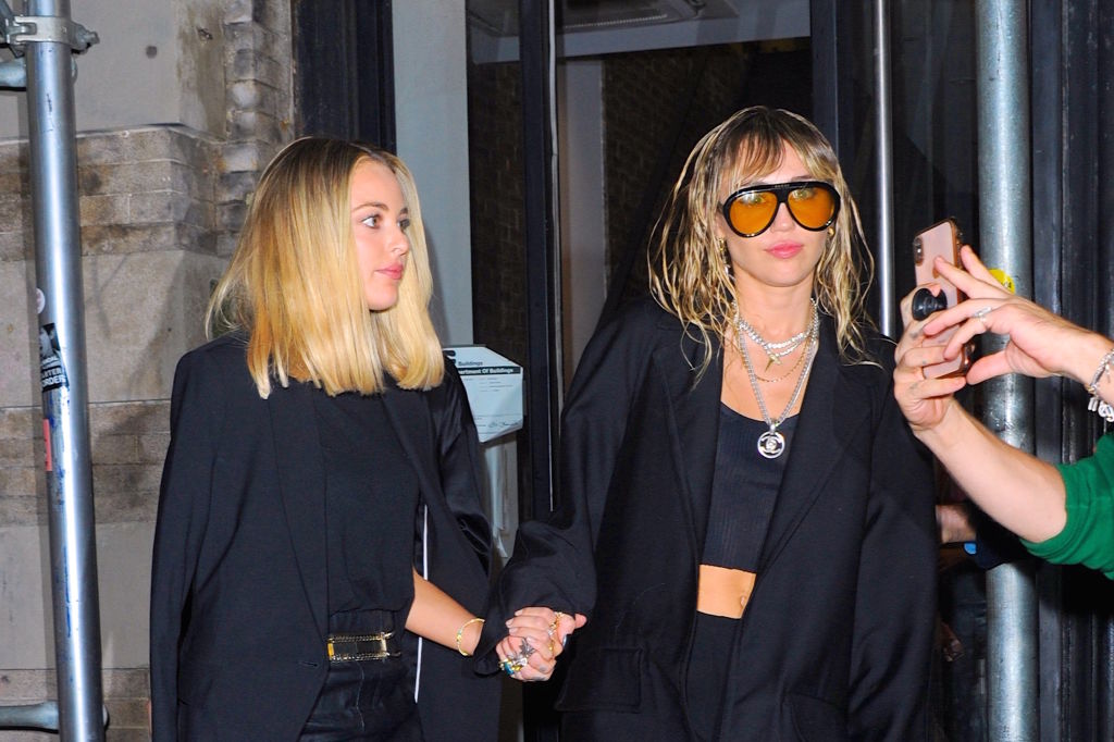 Kaitlynn Carter and Miley Cyrus are seen on Sept. 10, 2019
