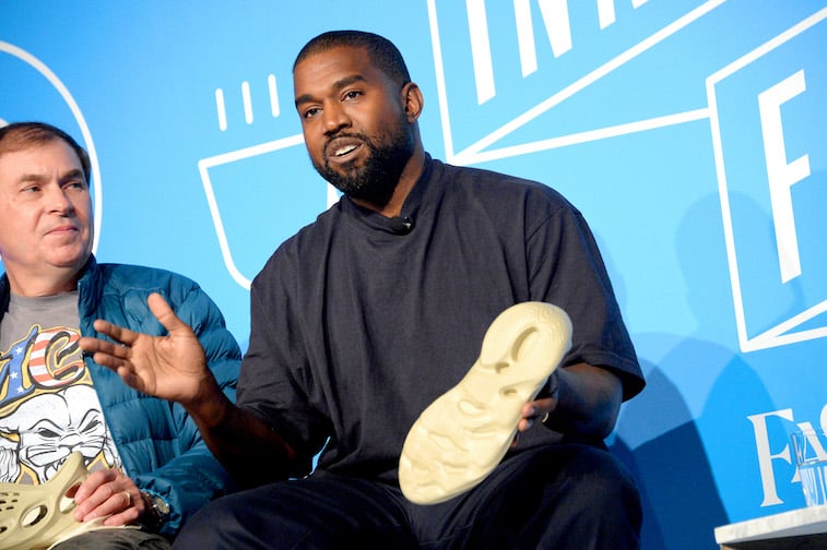 Kanye West speaks onstage