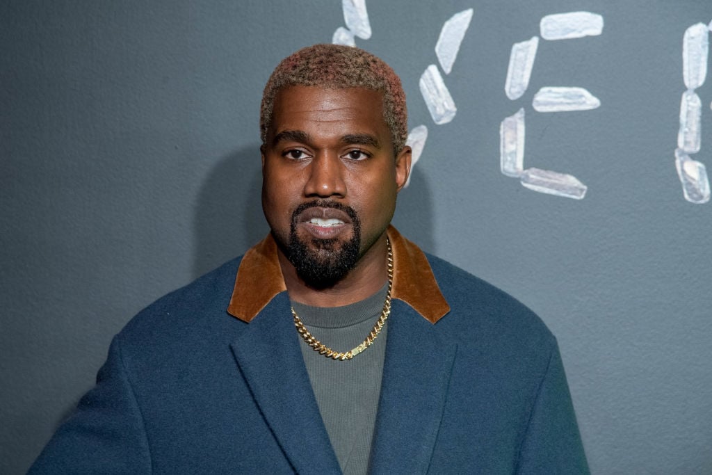 Kanye West attends the Versace fall 2019 fashion show.