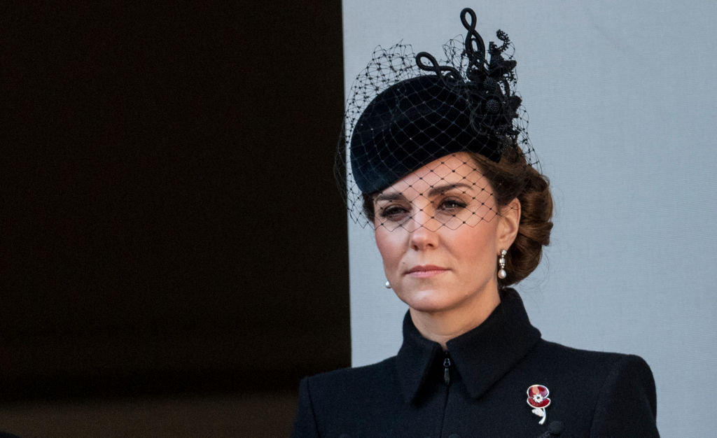 Kate Middleton, Duchess of Cambridge, attends the Remembrance Sunday memorial service on Nov. 10, 2019.