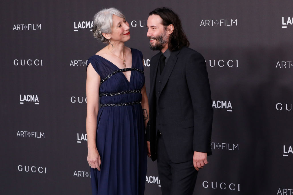 Alexandra Grant and Keanu Reeves attend the 2019 LACMA Art + Film Gala at LACMA on November 02, 2019