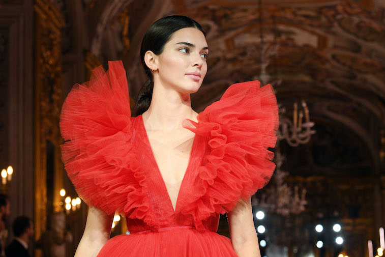 Kendall Jenner walks the runway at a fashion show