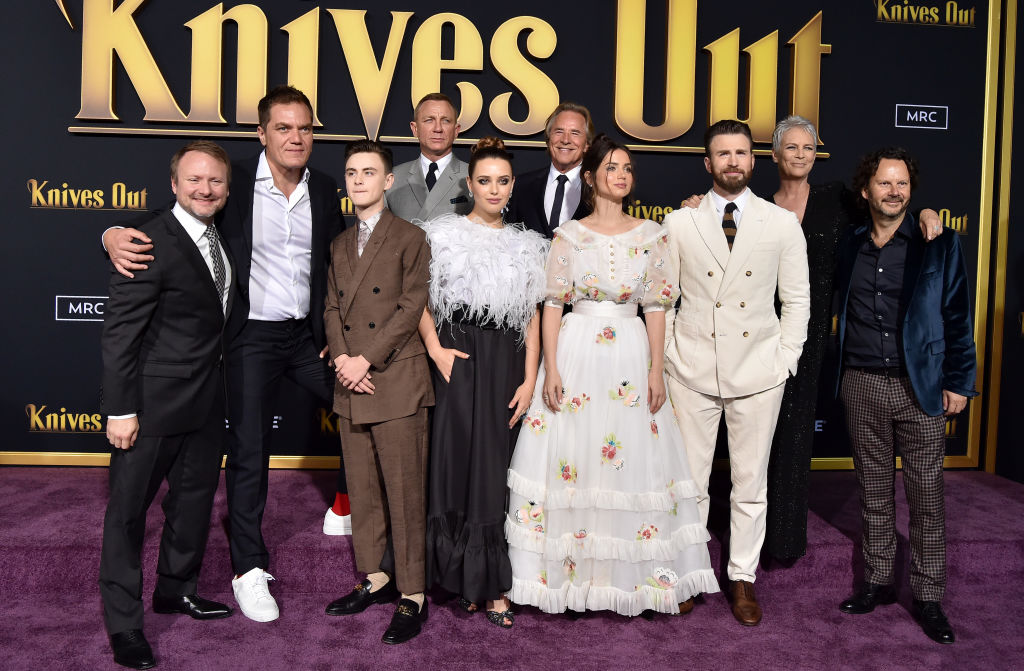 Rian Johnson and the cast of 'Knives Out' at the premiere