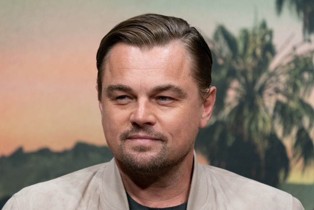 Leonardo DiCaprio attends a press conference for Once Upon A Time In Hollywood