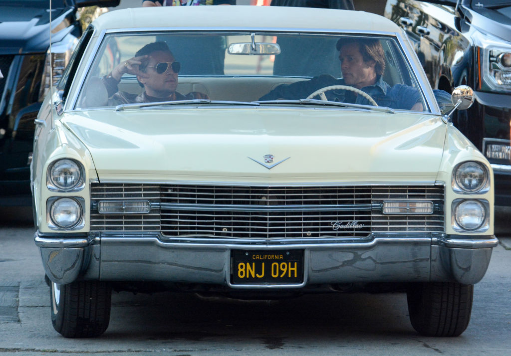 Leonardo DiCaprio and Brad Pitt on the set of 'Once Upon a Time In Hollywood'