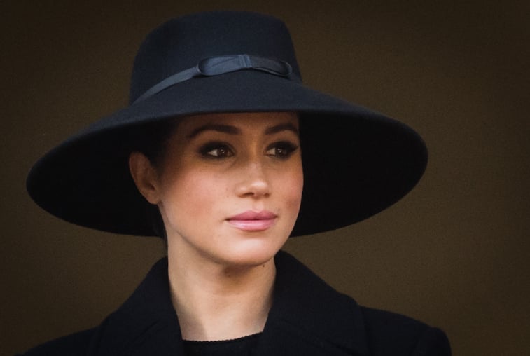 Portrait of Meghan Markle wearing a hat