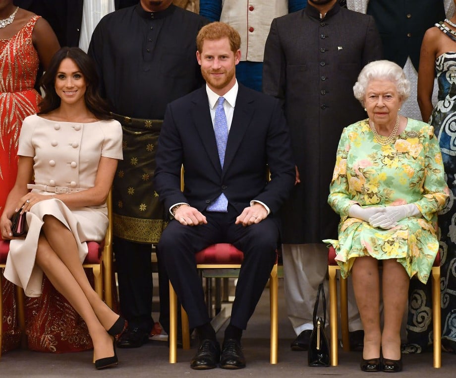 Meghan Markle, Prince Harry, and Queen Elizabeth II