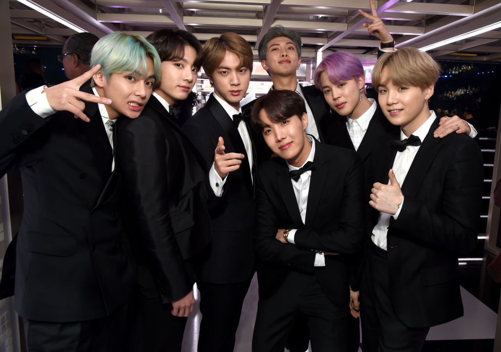 BTS backstage during the 61st Annual GRAMMY Awards at Staples Center on February 10, 2019