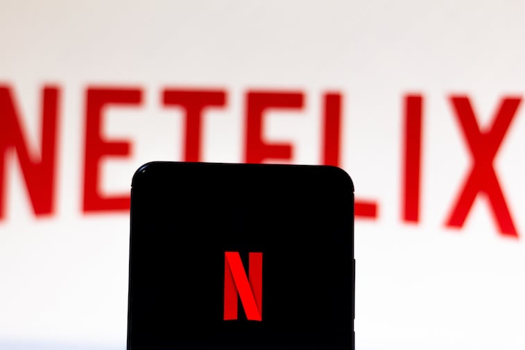 Netflix logo on a phone screen