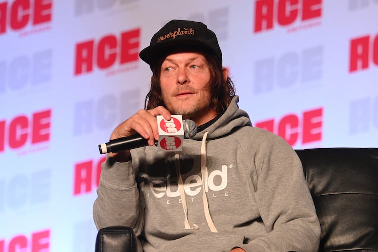 Norman Reedus speaks onstage at Comic-Con