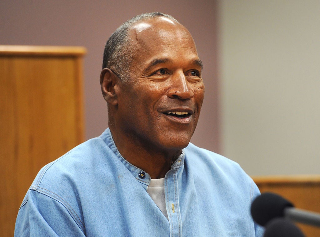 O.J. Simpson speaks during a parole hearing at Lovelock Correctional Center in Lovelock, Nevada.