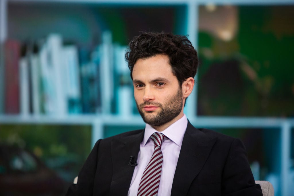 Penn Badgley on camera.