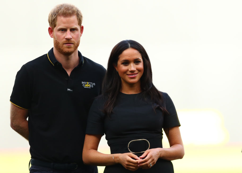Prince Harry (L) and Meghan Markle (R)