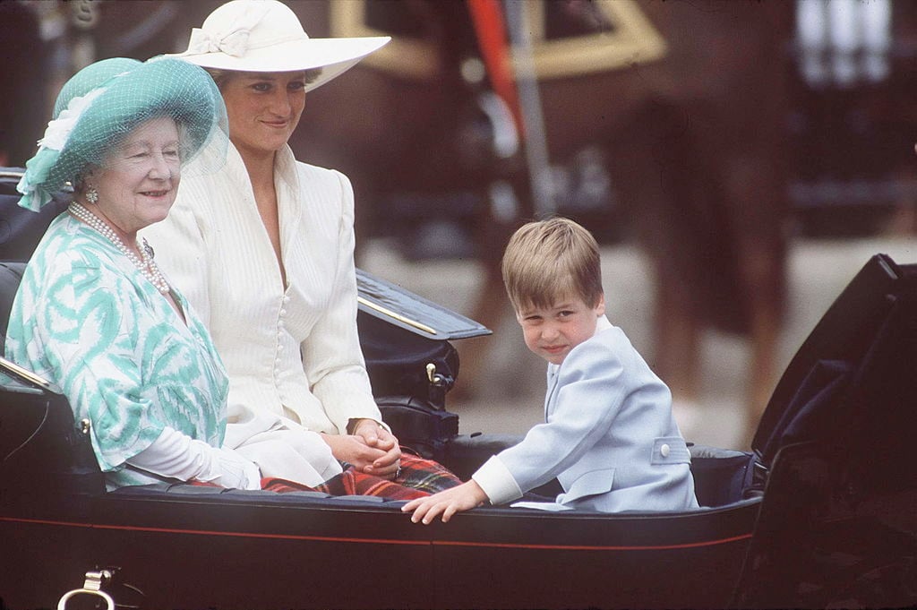 Queen Mother With Princess Of Wales And Prince William At Trooping The Colour