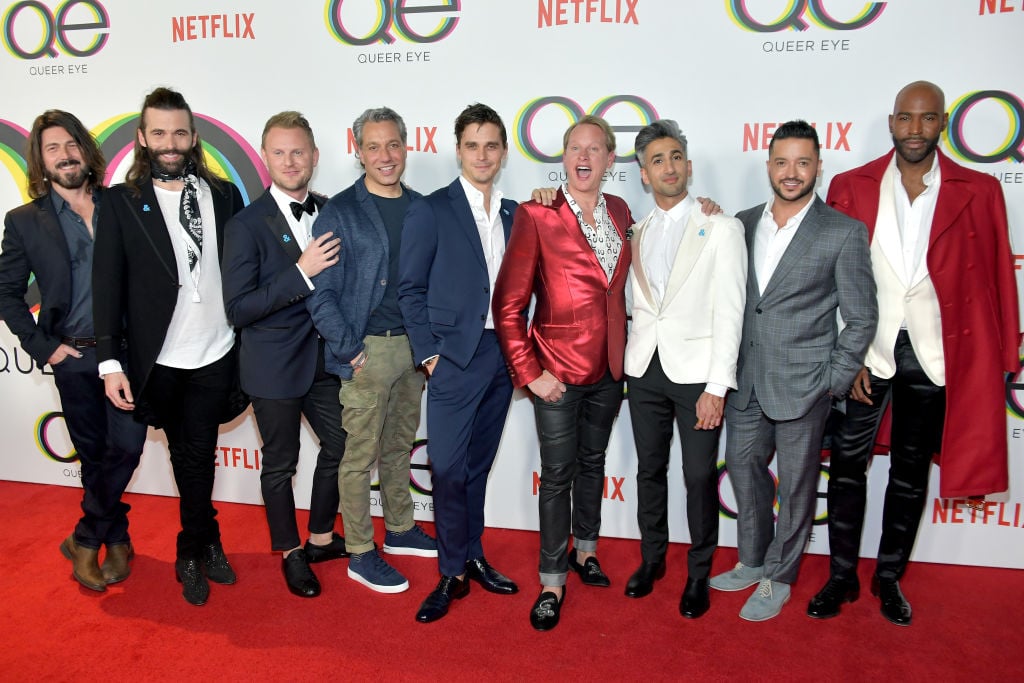 Kyan Douglas, Jonathan Van Ness, Bobby Berk, Thom Filicia, Antoni Porowski, Carson Kressley, Tan France, Jai Rodriguez, and Karamo Brown attend the premiere of Netflix's "Queer Eye"