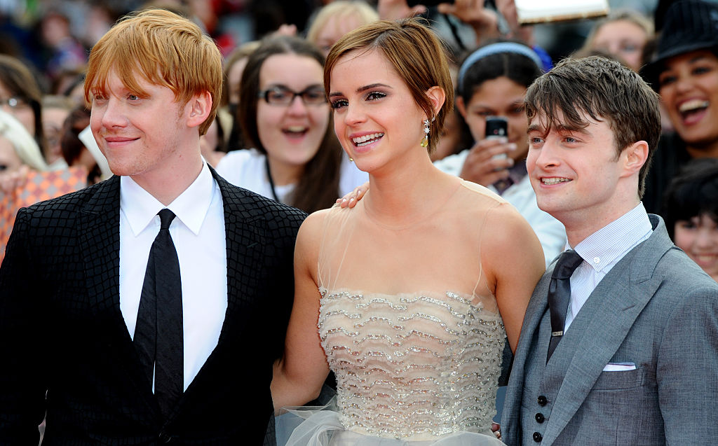 Rupert Grint, Emma Watson, and Daniel Radcliffe at Harry Potter and the Deathly Hallows: Part 2 Premiere - London