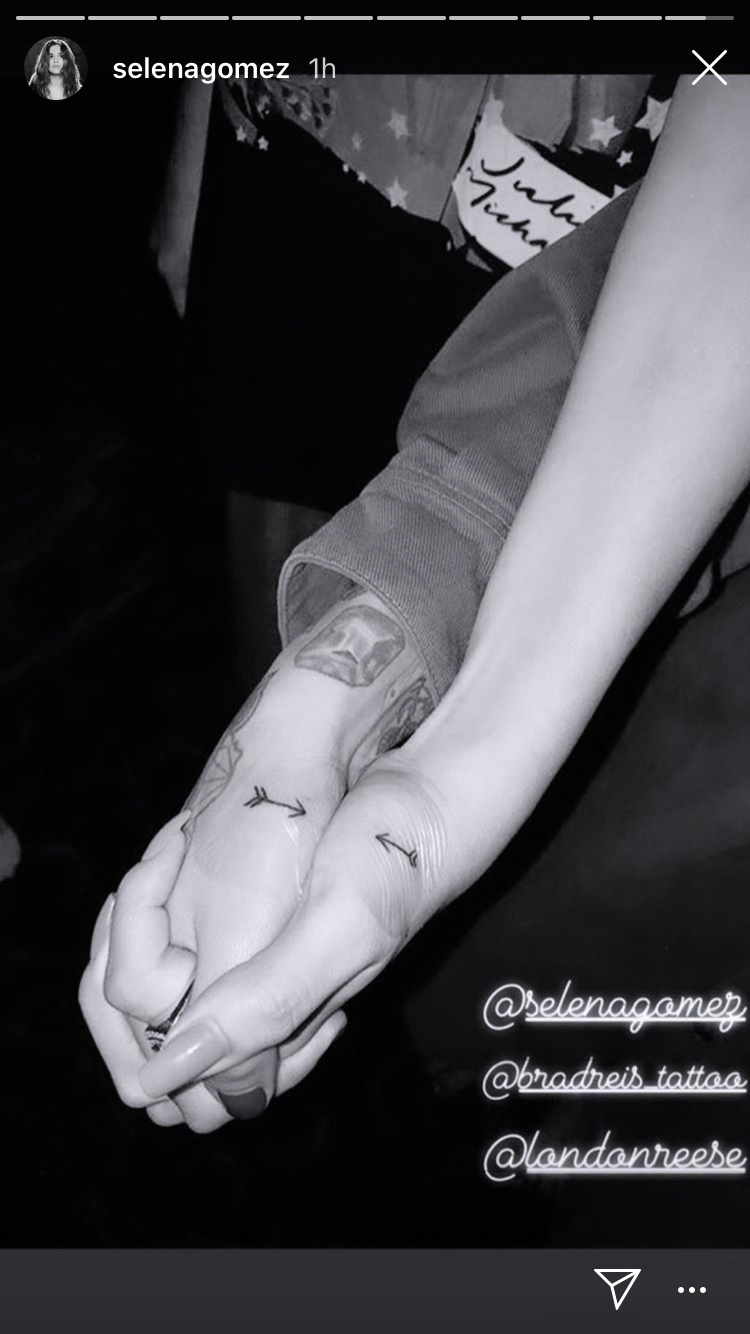 Selena Gomez and Julia Michaels show off matching tattoos