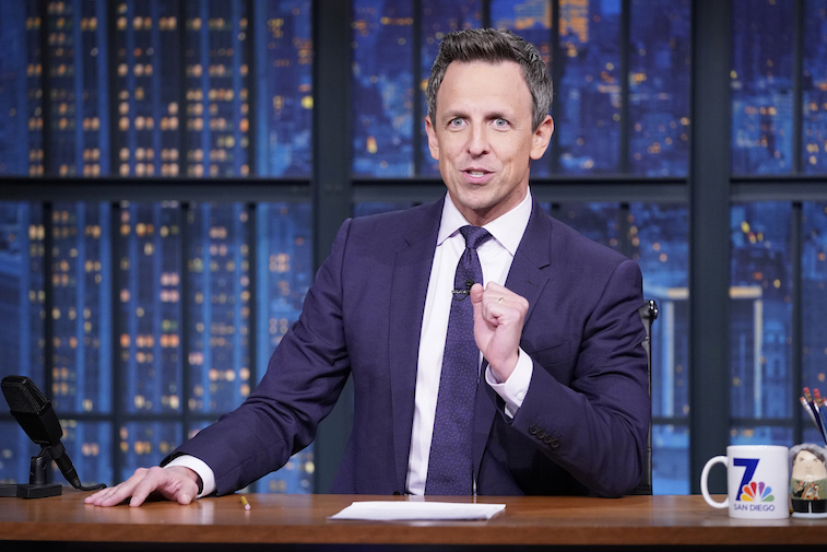 Seth Meyers on the Late Night show