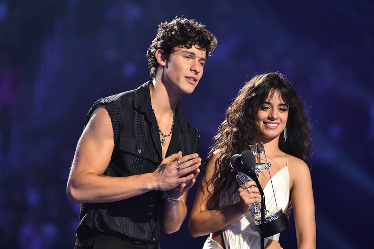 Shawn Mendes and Camila Cabello onstage