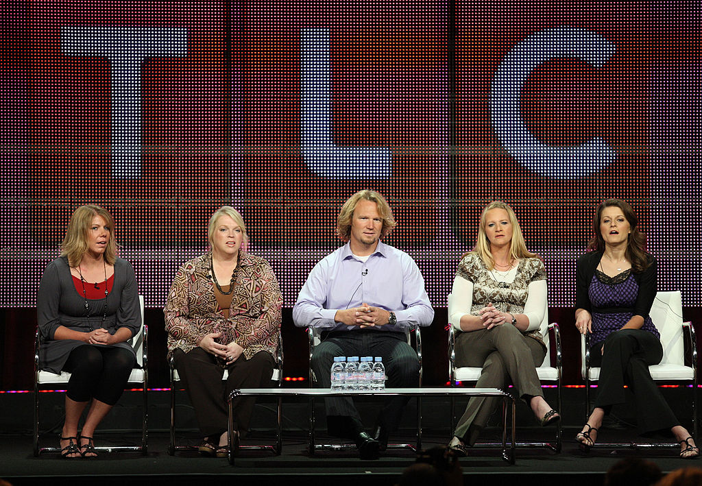 Meri Brwon, Janelle Brown, Kody Brown, Christine Brown and Robyn Brown speak duinrg the "Sister Wives" panel