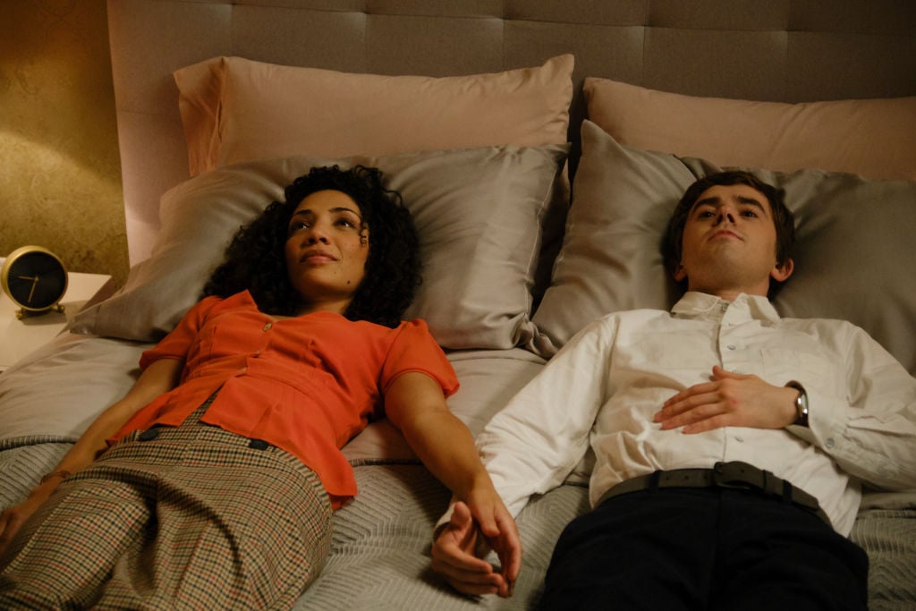 Jasika Nicole and Freddie Highmore on 'The Good Doctor.' | Jeff Weddell via Getty Images
