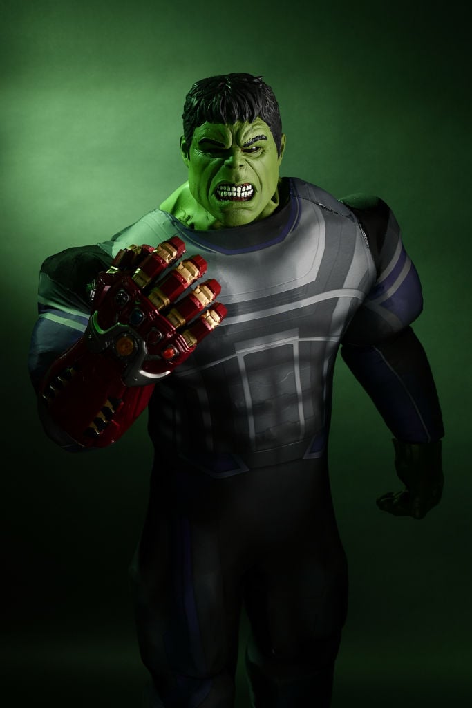 A cosplayer as The Hulk poses during New York Comic Con