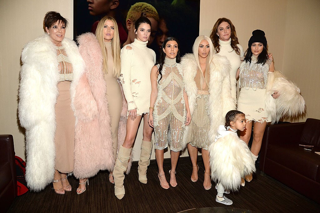 Khloe Kardashian, Kris Jenner, Kendall Jenner, Kourtney Kardashian, Kim Kardashian West, North West, Caitlyn Jenner, and Kylie Jenner at an event
