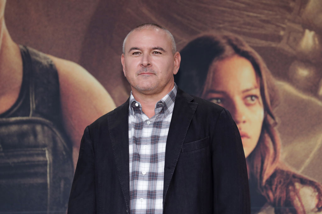 Director Tim Miller at a press conference for 'Terminator: Dark Fate'