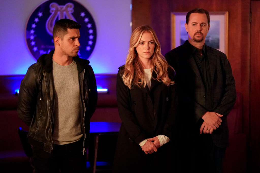 Wilmer Valderrama, Emily Wickersham, and Sean Murray on NCIS | Greg Gayne/CBS via Getty Images