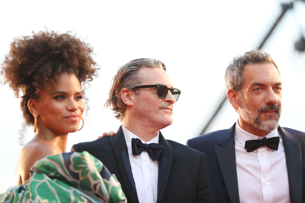 Zazie Beetz, Joaquin Phoenix, and Todd Phillips on the red carpet