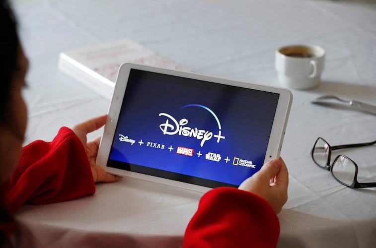 Disney+ app on a tablet