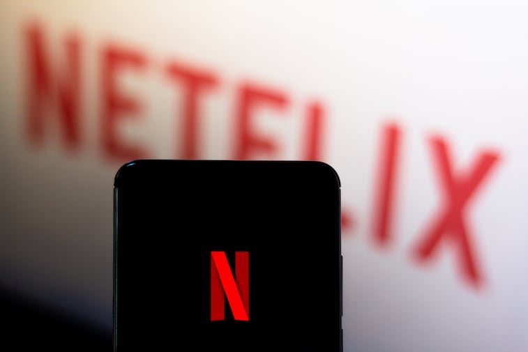 Netflix logo on a phone screen