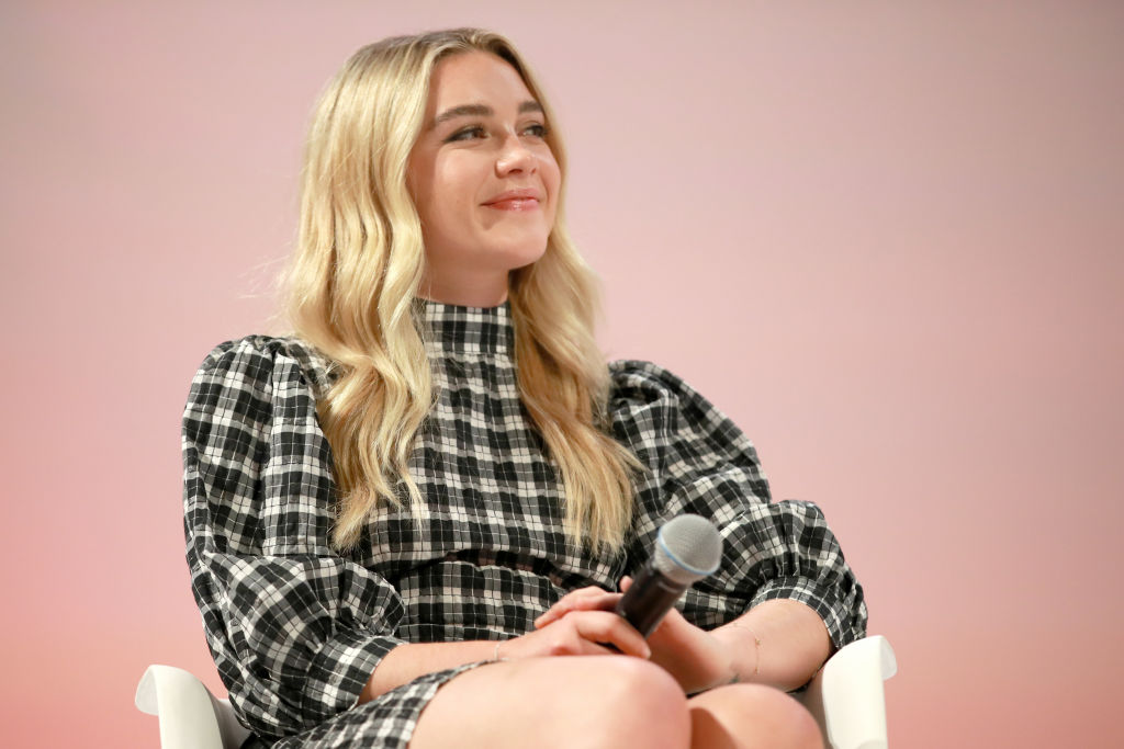 Florence Pugh speaks at the Teen Vogue Summit in California.